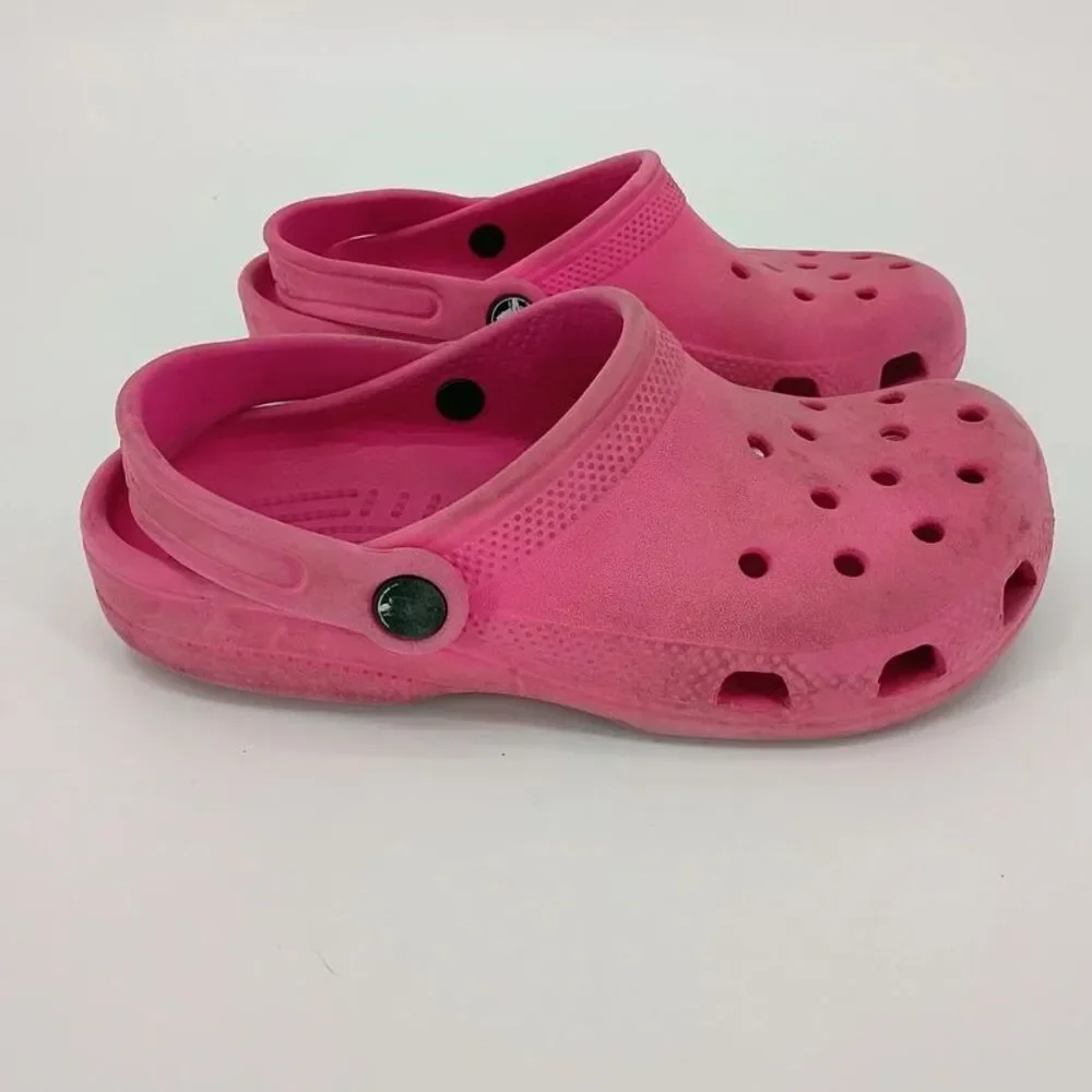 Crocs Classic Clog Hot Pink J3 Kids Youth Slip On Sandal Casual Comfort